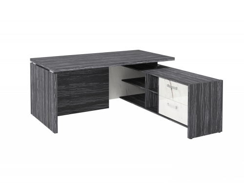 Стол с опорной тумбой FI-117R.GG Древесина Графит/Мрамор Леванто белый Стол с опорной тумбой FI-117R.GG Древесина Графит/Мрамор Леванто белый