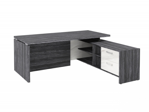 Стол с опорной тумбой FI-119R.GG Древесина Графит/Мрамор Леванто белый Стол с опорной тумбой FI-119R.GG Древесина Графит/Мрамор Леванто белый