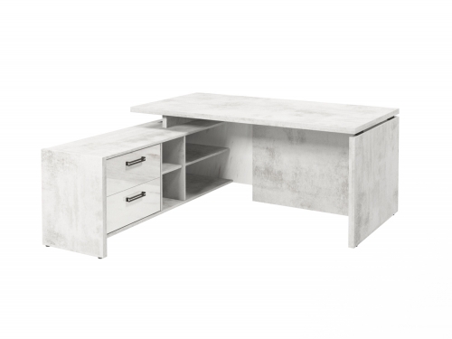 Стол с опорной тумбой FB-117L.GG (L) Хромикс белый/Мрамор Леванто белый Стол с опорной тумбой FB-117L.GG (L) Хромикс белый/Мрамор Леванто белый