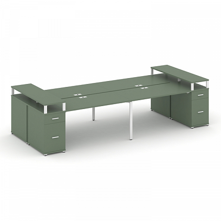 Бенч-система на 4 места с 2 опорными тумбами Concept CN.DRS-446