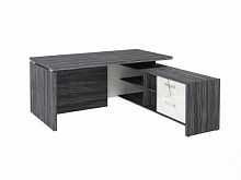 Стол с опорной тумбой FI-117R.GG Древесина Графит/Мрамор Леванто белый