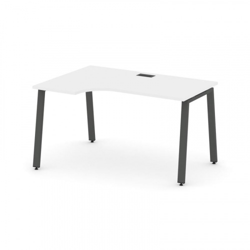 Style Project Стол рабочий эргоном. SN-6A.SPA-012(L) Антрацит/Металл Белый 1580*700/980*750 фото 23