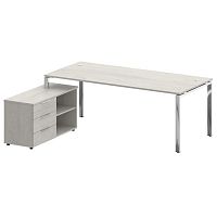 Стол руководителя с тумбой Metal System Direct БГ.СРТ-6.9 (L)
