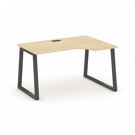 Style Project Стол рабочий эргоном. SN-6T1.SPA-011(R) Акация Лорка/Металл Антрацит/Заглушка Пластик