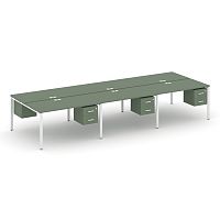 Бенч-система на 6 мест с подвесными тумбами Concept CN.DRS-155