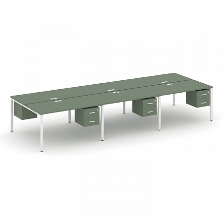 Бенч-система на 6 мест с подвесными тумбами Concept CN.DRS-156