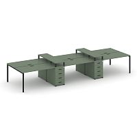 Бенч-система на 6 мест с 2 опорными тумбами Concept CN.DRS-466