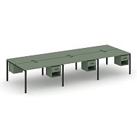 Бенч-система на 6 мест с подвесными тумбами Concept CN.DRS-159