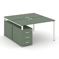 Бенч-система на 2 места с опорной тумбой Concept CN.DRS-304