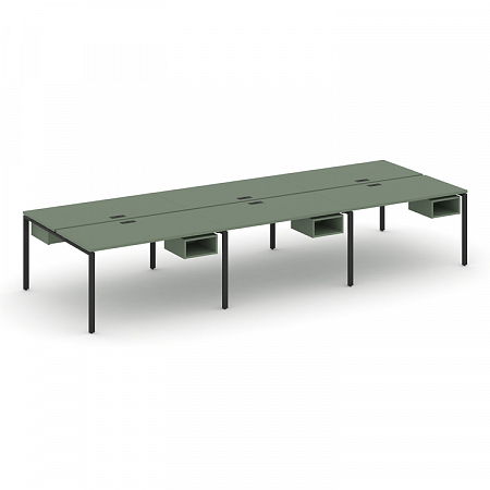 Бенч-система на 6 мест с подвесными тумбами Concept CN.DRS-142