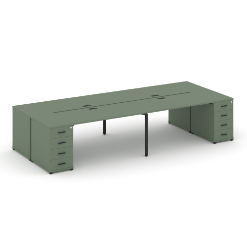 Бенч-система на 4 места с 2 опорными тумбами Concept CN.DRS-427