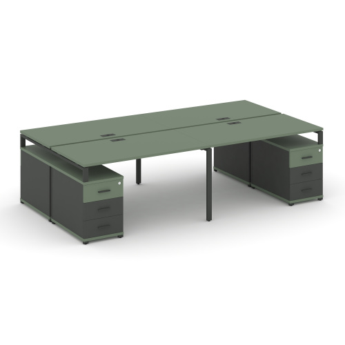 Бенч-система на 4 места с 2 опорными тумбами Concept CN.DRS-327 фото 2 Бенч-система на 4 места с 2 опорными тумбами Concept CN.DRS-327 фото 2