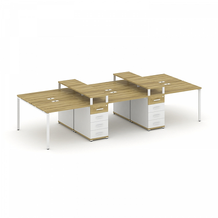 Бенч-система на 6 мест с 2 опорными тумбами Concept CN.DRS-465