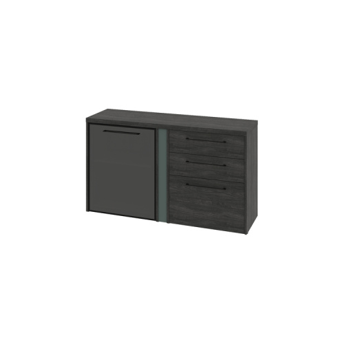 Тумба двухсекционная с дверью стеклянной в профиле и 3 ящиками Greenwood G-681.02L (L) Тумба двухсекционная с дверью стеклянной в профиле и 3 ящиками Greenwood G-681.02L (L)