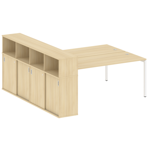 Бенч-система с шкафом-купе на П-обр. м/к Metal System Quattro 40БП.РС-СШК-4.5 фото 10