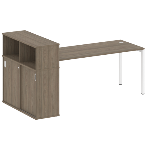 Стол офисный с шкафом-купе на П-обр. м/к Metal System Quattro 40БП.РС-СШК-3.5 фото 2