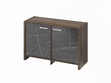 Тумба двухсекционная FI-12-02.G. Орех Пацифик Табак/Камень Пьетра Гриджиа черный