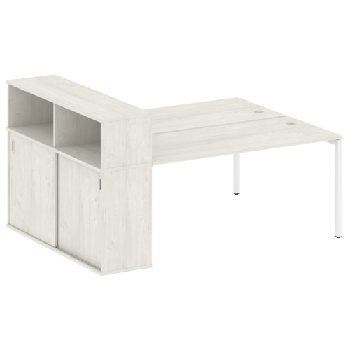 Бенч-система с шкафом-купе на П-обр. м/к Metal System Quattro 40БП.РС-СШК-2.4 фото 7