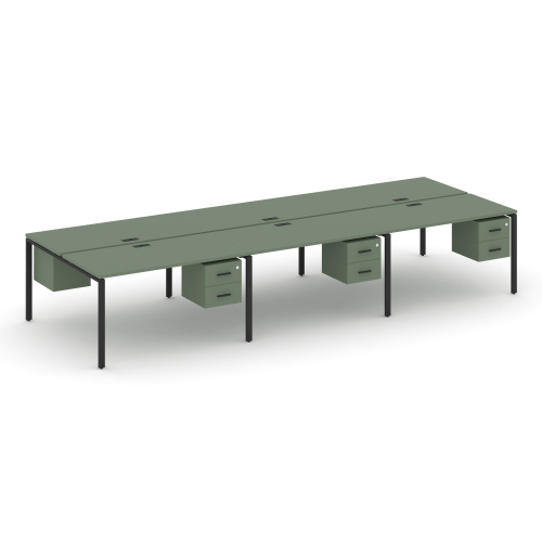 Бенч-система на 6 мест с подвесными тумбами Concept CN.DRS-156