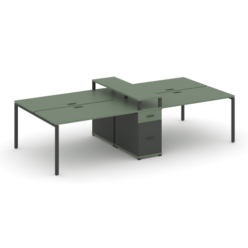 Бенч-система на 4 места с 1 опорной тумбой Concept CN.DRS-439 фото 2 Бенч-система на 4 места с 1 опорной тумбой Concept CN.DRS-439 фото 2