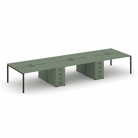 Бенч-система на 6 мест с 2 опорными тумбами Concept CN.DRS-451