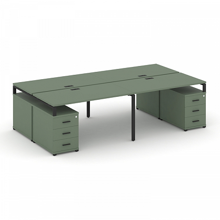 Бенч-система на 4 места с 2 опорными тумбами Concept CN.DRS-325