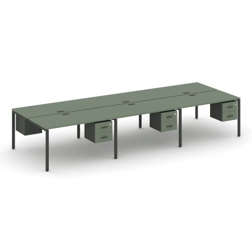 Бенч-система на 6 мест с подвесными тумбами Concept CN.DRS-153 фото 2